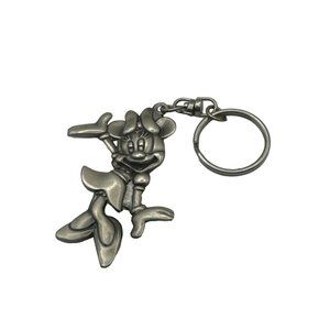 Disney Minnie Mouse Keychain Metal Plate Key Ring